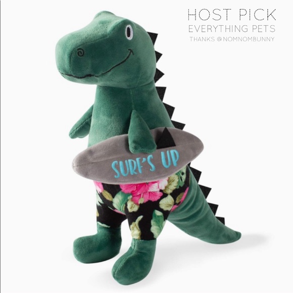 🆕 Fringe Studio Surfs Up Dude T Rex Plush Dog Toy - Picture 1 of 8